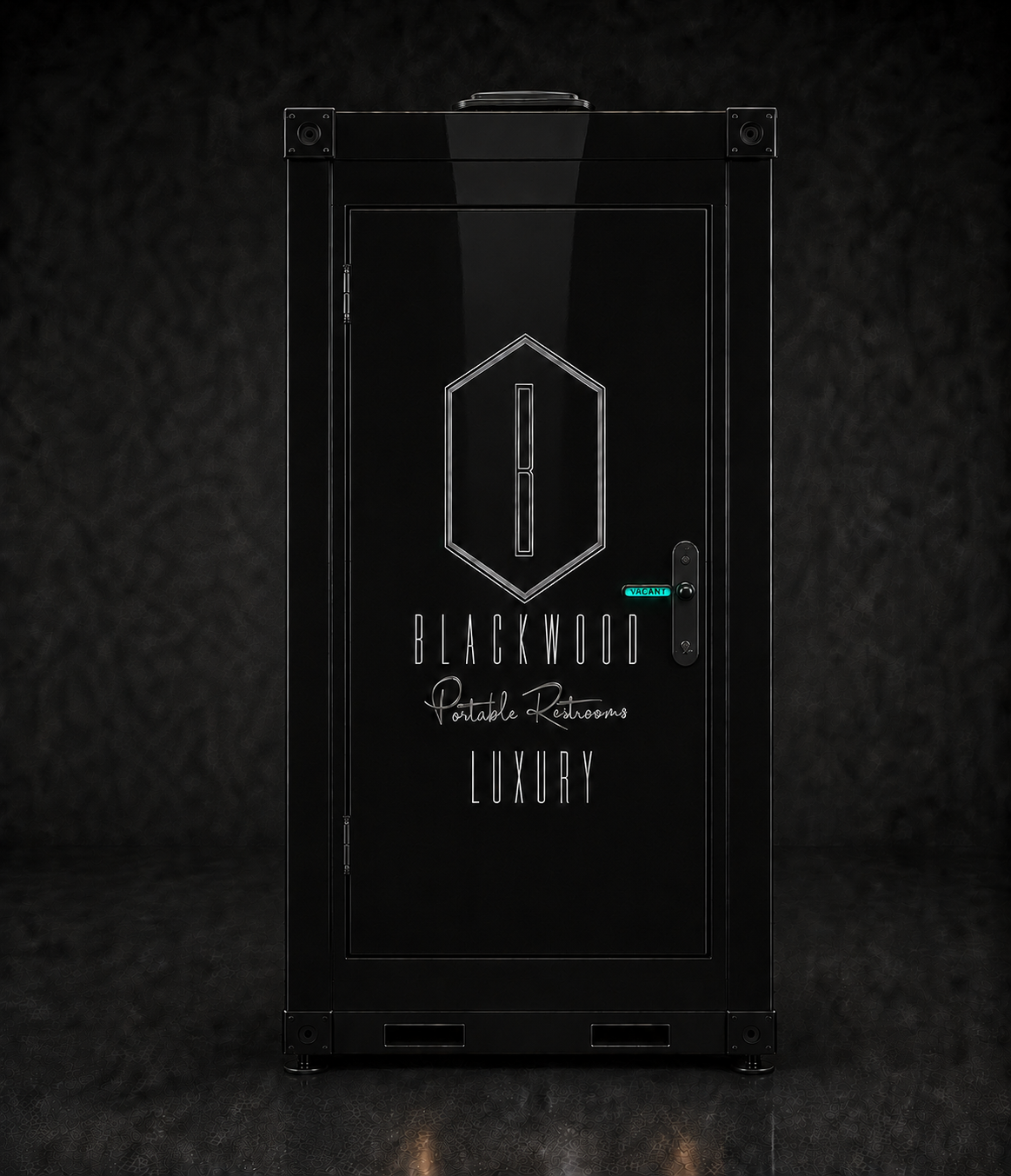 Blackwood luxury single restroom exterior with the door closed