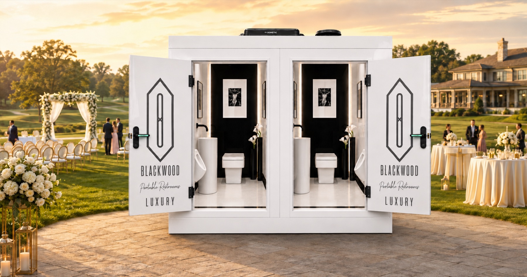 Blackwood luxury restroom at an outdoor event
