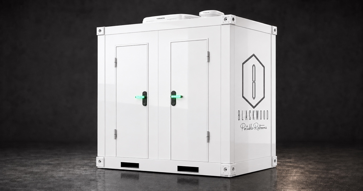 White Blackwood luxury restroom exterior