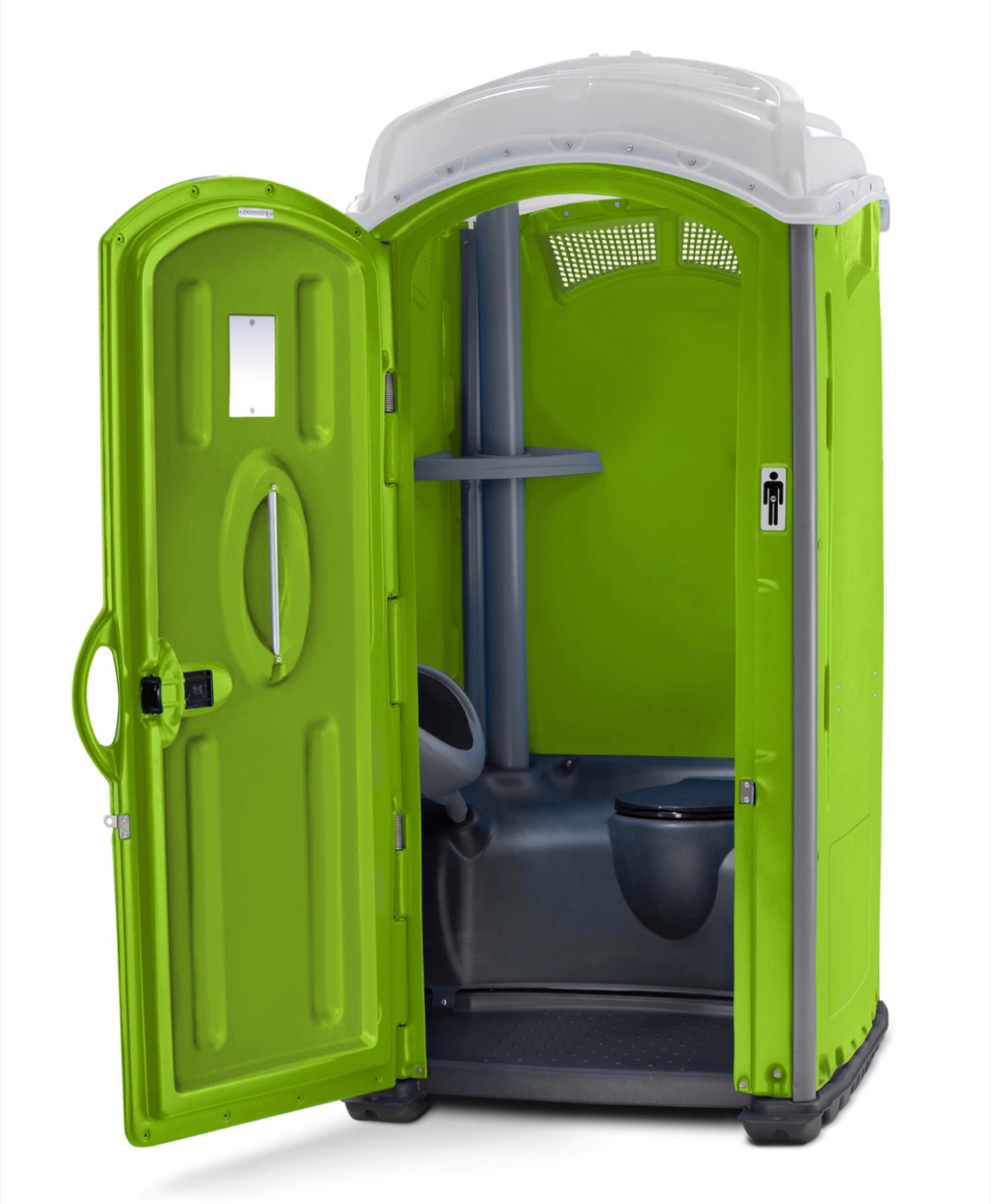 Citrus-lime standard portable restroom interior